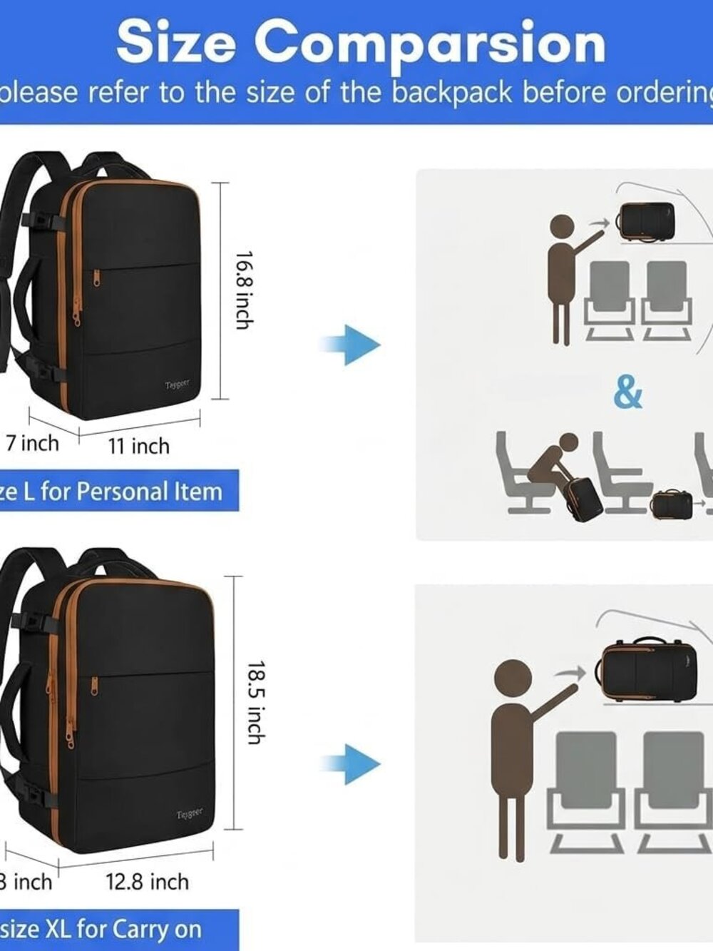 Backpack for Women, Carry on Backpack with Laptop Compartment | Travel Laptop Mo - Picture 5 of 7
